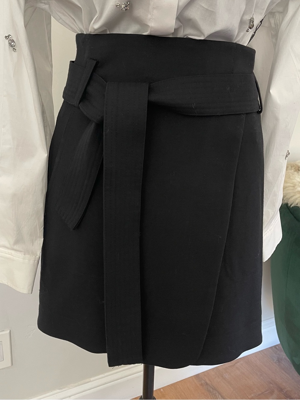 Sézane Black Midi Skirt, Size 2